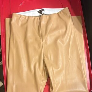 Shinestar women Beige Leather Pants